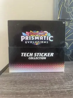 Pokemon TCG Prismatic Evolutions Tech Sticker Sealed Case of 12 - Image 3