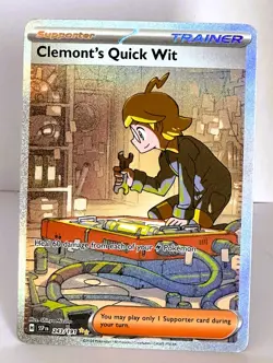 Clemonts Quick Wit 243/191 Pokemon TCG Surging Sparks Special Illustration Rare - Image 1