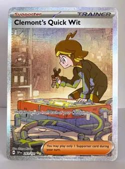 Clemonts Quick Wit 243/191 Pokemon TCG Surging Sparks Special Illustration Rare - Image 3