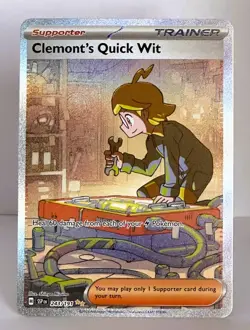 Clemonts Quick Wit 243/191 Pokemon TCG Surging Sparks Special Illustration Rare - Image 4