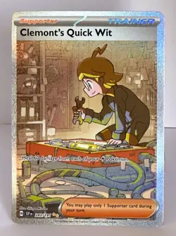 Clemonts Quick Wit 243/191 Pokemon TCG Surging Sparks Special Illustration Rare - Image 5