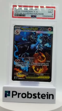 2025 Pokemon PFL En Special Illustration Rare #125 Mega Charizard X Ex PSA 9 - Image 2