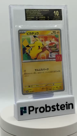 Pokemon BLACK LABEL 2025 Pikachu McDonald's Purchase JPN Promo 020/M-P BGS 10 - Image 2