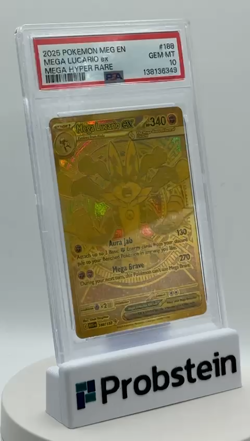 2025 Pokemon Meg En Mega Hyper Rare #188 Mega Lucario ex PSA 10 GEM MINT - Image 2
