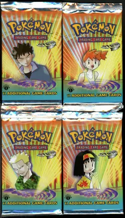 2000 WOTC Pokemon Gym Heroes Booster Pack All Art Set Sealed 4 Packs - Image 1