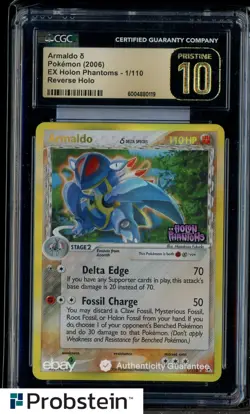 2006 Pokemon Ex Holon Phantoms #1/110 Armaldo Reverse Holo CGC 10 PRISTINE - Image 1