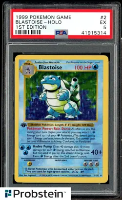 1999 Pokemon Game #2 Blastoise Holo 1st Edition PSA 5 EX - Image 1