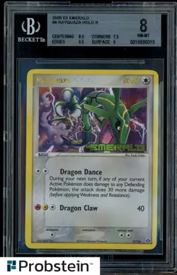 2005 Pokemon Ex Emerald #9 Rayquaza Holo R BGS 8 NM-MT - Image 1