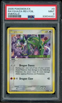 2005 Pokemon Ex Emerald #9 Rayquaza Reverse Foil PSA 9 MINT - Image 1