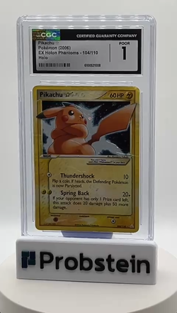 2006 Pokemon Gold Star EX Holon Phantoms #104 Pikachu Holo CGC 1 POOR - Image 2