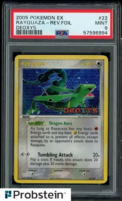 2005 Pokemon Ex Deoxys #22 Rayquaza Reverse Foil PSA 9 MINT - Image 1