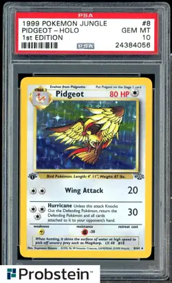 1999 Pokemon Jungle 1st Edition #8 Pidgeot Holo PSA 10 GEM MINT - Image 1