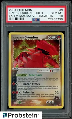 2004 Pokemon Ex Tm Magma vs. Aqua #9 Team Magma's Groudon PSA 10 GEM MINT - Image 1