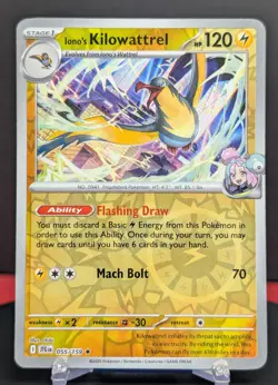 Pokemon Iono's Kilowattrel #055/159 English Journey Together Reverse Holo - Image 1