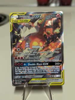 Pokemon TCG Holo Promo Reshiram & Charizard GX SM201 TAG TEAM Sm - Image 1
