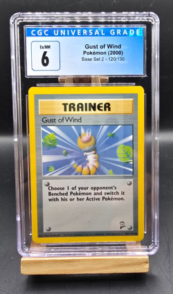 2000 Pokemon Base Set 2 Trainer Gust of Wind CGC 6 - Image 1