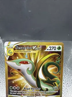 Pokemon Serperior Vstar Gold Secret Rare Silver Tempest Full Art 210/195 NM - Image 3