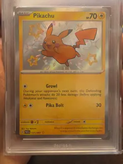 Pikachu #131/091 Sv: Paldean Fates Baby Shiny Rare Pokemon Card Degree 7 - Image 2