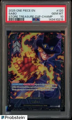 2025 One Piece EN Store Treasure Cup Champ #120 Sabo PSA 10 GEM MINT POP 12 - Image 1