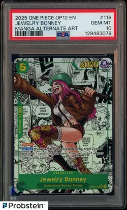 2025 One Piece OP-12 EN Manga Alternate Art #118 Jewelry Bonney PSA 10 GEM MINT - Image 1