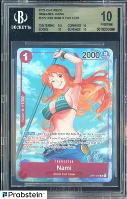 2022 One Piece Romance Dawn OP01016 Nami R Corrected BGS 10 PRISTINE - Image 1