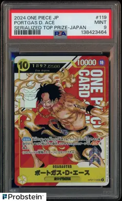 2024 One Piece JPN Serialized Top Prize Japan #119 Portgas D. Ace /2500 PSA 9 - Image 1