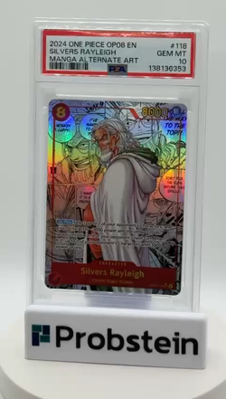 2024 One Piece OP08 EN Manga Alternate Art #118 Silvers Rayleigh PSA 10 - Image 2