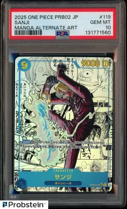2025 One Piece PRB02 Japanese Manga Alternate Art #119 Sanji PSA 10 MINT - Image 1