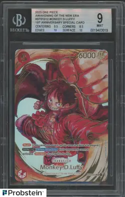 2023 One Piece OPCG Awakening New Era Signed ST01012 Monkey D. Luffy BGS 9 - Image 1