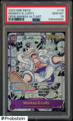 2023 One Piece OP05 EN Manga Alternate Art #119 Monkey D. Luffy PSA 10 GEM MINT - Image 1
