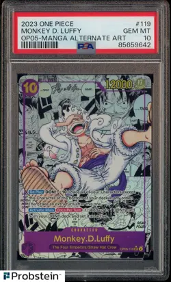 2023 One Piece OP05 Manga Alternate Art #119 Monkey D. Luffy PSA 10 GEM MINT - Image 1