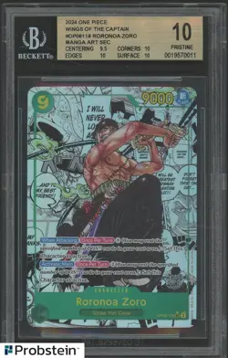 2024 One Piece Wings of Captain Manga Art Foil Roronoa Zoro #OP06118 BGS 10 - Image 1