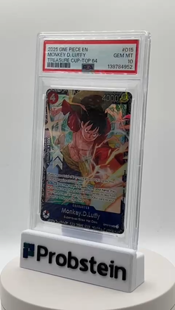 2025 One Piece EN Treasure Cup Top 64 #015 Monkey D. Luffy PSA 10 POP 12 - Image 2