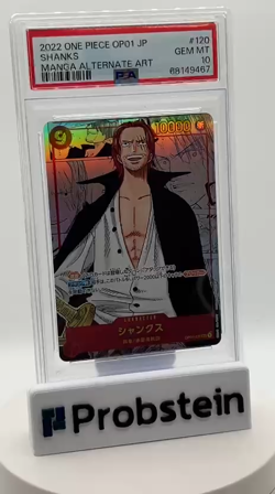 2022 One Piece Japanese OP01 Manga Alternate Art #120 Shanks PSA 10 - Image 2