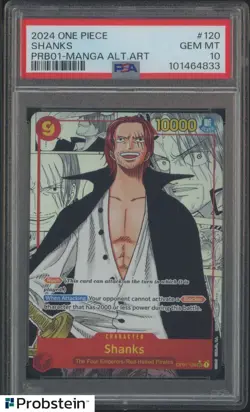 2024 One Piece PRB01 Manga Alt Art #120 Shanks PSA 10 GEM MINT - Image 1