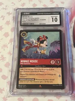 Disney Lorcana Minnie Mouse - Wide-Eyed Diver Rare CGC 10 Gem MINT - Image 1