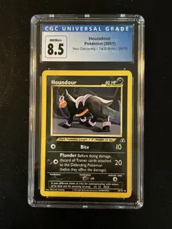 HOUNDOUR 🔥 Pokemon Neo Discovery 1st Edition - CGC 8.5 NM/Mint+ Vintage Card - Image 1