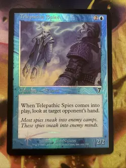 Telepathic Spies FOIL 7th Edition PLD Blue Common MAGIC MTG CARD 101 - Image 1