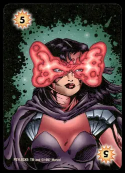 Psylocke / +5 Energy Power Card 1997 Fleer Marvel Overpower Monumental CCG - Image 1