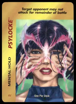 Psylocke Character Card / Mental Hold AV 1995 Fleer Marvel Overpower CCG - Image 1