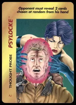 Psylocke Character Card / Thought Probe AJ 1995 Fleer Marvel Overpower CCG - Image 1