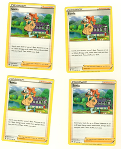 Set Of 4 Sonia 167/192 Uncommon Pokemon Trading Card Playset - Image 1