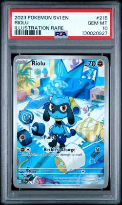 2023 POKEMON SVI EN-SCARLET & VIOLET #215 RIOLU ILLUSTRATION RARE PSA 10 - Image 1