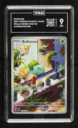 Bulbasaur Illustration Rare Pokemon SV07: Stellar Crown TAG 9 MINT - Image 1