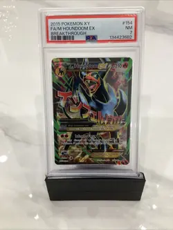 2015 Pokemon XY FA/M Houndoom EX Breakthrough #154 PSA 7 - Image 1