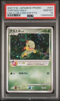 PSA 10 - Turtwig 001/PPP Fan Club 2000 Exp Points - Pokemon - Image 1