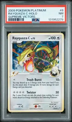 2009 POKEMON PLATINUM SUPREME VICTORS #8 RAYQUAZA C-HOLO SUPREME VICTORS PSA 7 - Image 1