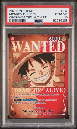 PSA 10 MONKEY D. LUFFY OP03 WANTED ALT ART ENGLISH. ONE PIECE TCG 2023. ST01-012 - Image 1