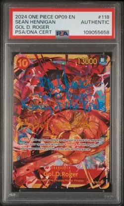 ONE PIECE GOL.D.ROGER SEAN HENNIGAN OP09-118 SEC AUTO SIGNED INSCRIBED PSA - Image 1