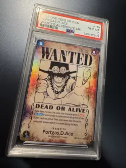 2025 One Piece Carrying On His Will Portgas D Ace Wanted Alt Art OP13-119 PSA 10 - Image 4
